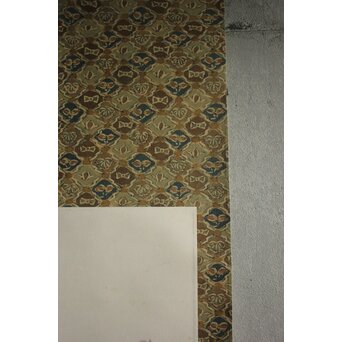 不染鉄 海の図 更紗染軸装 紙本掛軸　Z878 