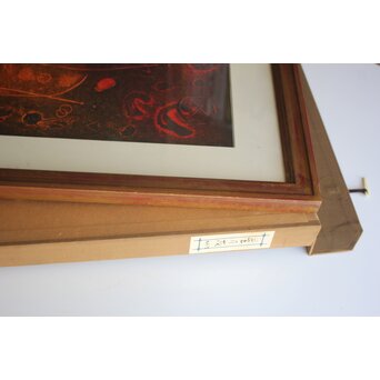 萩原英雄【星月夜 No13】版画 額装　Z882 