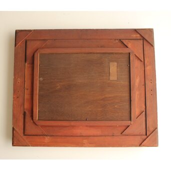 武内鶴之助 雪景色 パステル画 額装　Z883 