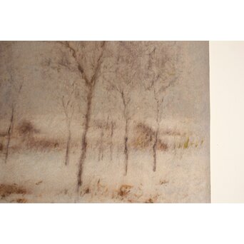 武内鶴之助 雪景色 パステル画 額装　Z883 