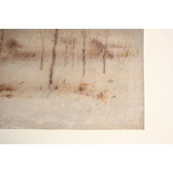 武内鶴之助 雪景色 パステル画 額装　Z883 