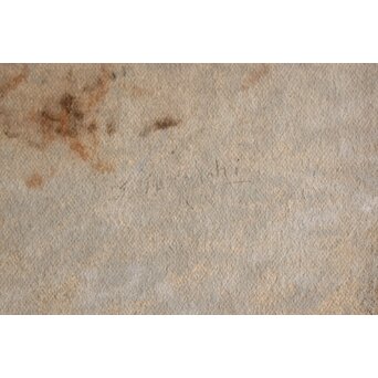 武内鶴之助 雪景色 パステル画 額装　Z883 