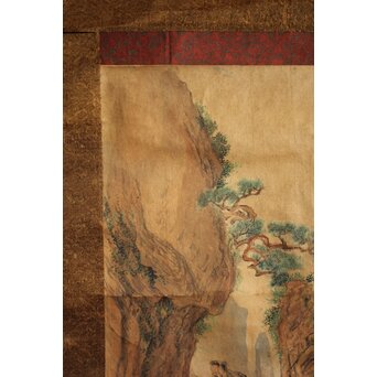 沈岱 中国画家 文人図 軸装　Z885 