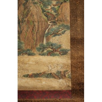 沈岱 中国画家 文人図 軸装　Z885 