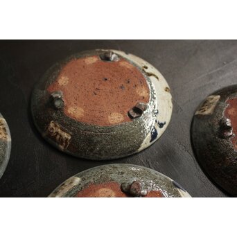 河村蜻山 草花絵変中皿 五客　P645 