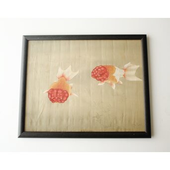 金魚図 額装　Z910