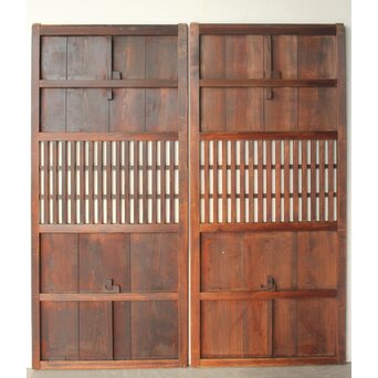 民芸 中格子板戸 4枚1組　B1127 CD　ウラ