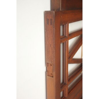 洋建築 幾何学格子 ガラス欄間 3枚1組　R0562 