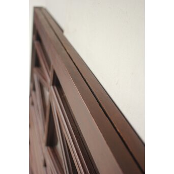 洋建築 幾何学格子 ガラス欄間 3枚1組　R0562 