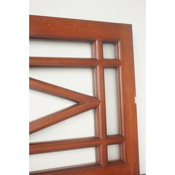 洋建築 幾何学格子 ガラス欄間 3枚1組　R0562 