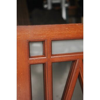 洋建築 幾何学格子 ガラス欄間 3枚1組　R0562 