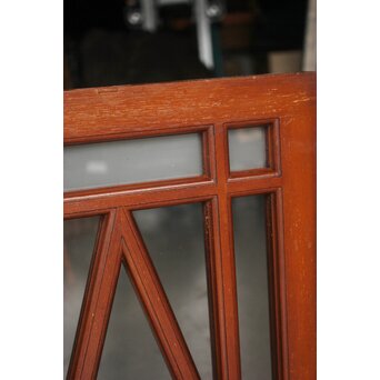 洋建築 幾何学格子 ガラス欄間 3枚1組　R0562 