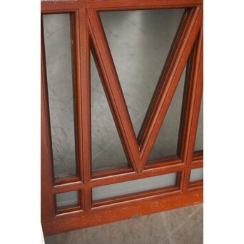 洋建築 幾何学格子 ガラス欄間 3枚1組　R0562 