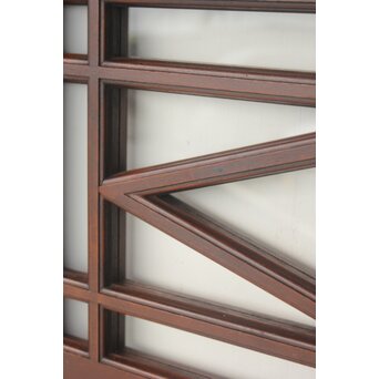 洋建築 幾何学格子 ガラス欄間 3枚1組　R0562 