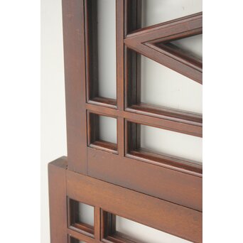 洋建築 幾何学格子 ガラス欄間 3枚1組　R0562 