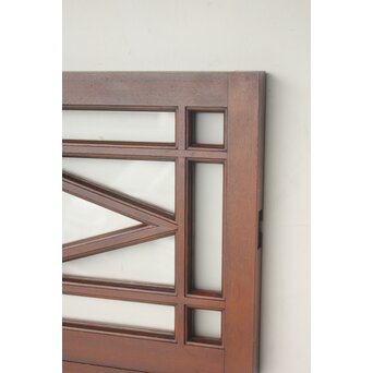 洋建築 幾何学格子 ガラス欄間 3枚1組　R0562 