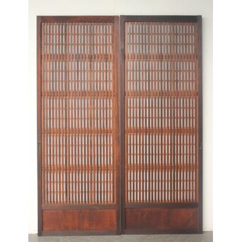 障子枠付 細身格子戸 4枚1組　L1216 CD　表