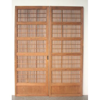 障子枠付 細身格子戸 4枚1組　L1216 CD　ウラ