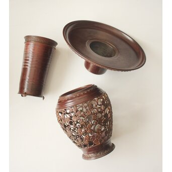 須賀月真 唐草透かし薄端　M488