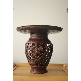 須賀月真 唐草透かし薄端　M488 