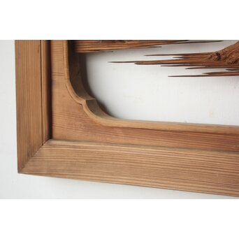 大島五雲系 木彫欄間 2枚1組　R0565 