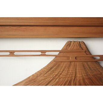 大島五雲系 木彫欄間 2枚1組　R0565 