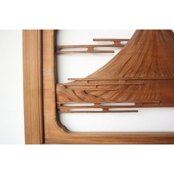 大島五雲系 木彫欄間 2枚1組　R0565 