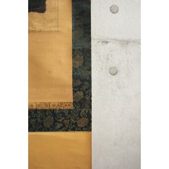 奥村政信 鐘馗 柱絵木版 軸装　Z913 