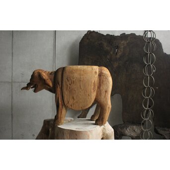 普賢菩薩 象 木彫　X648 