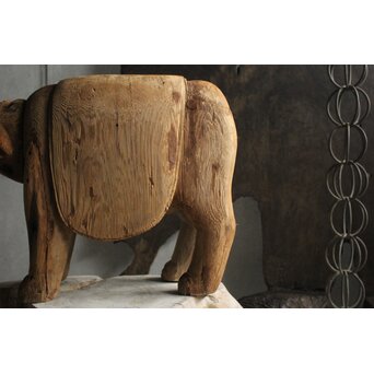 普賢菩薩 象 木彫　X648 