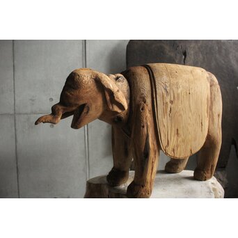 普賢菩薩 象 木彫　X648 