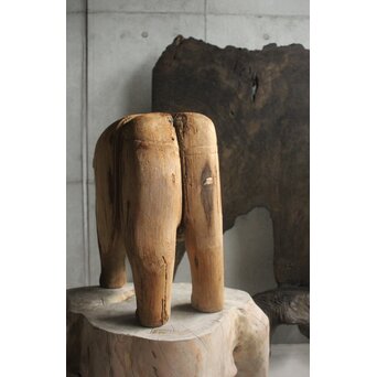 普賢菩薩 象 木彫　X648 