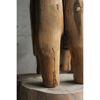 普賢菩薩 象 木彫　X648 