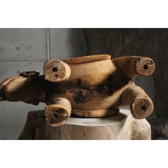 普賢菩薩 象 木彫　X648 