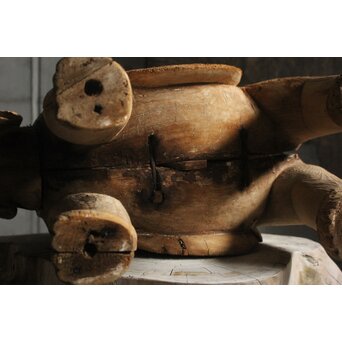 普賢菩薩 象 木彫　X648 