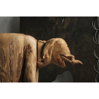 普賢菩薩 象 木彫　X648 