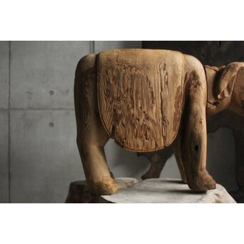 普賢菩薩 象 木彫　X648 