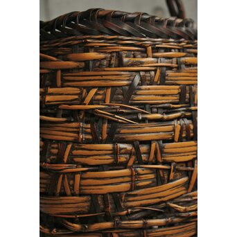 二代 飯塚鳳斎 白錆 古代雁尾形花籠　U419 