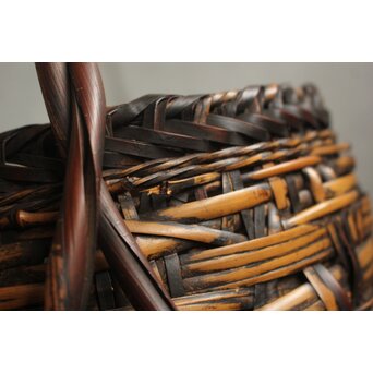 二代 飯塚鳳斎 白錆 古代雁尾形花籠　U419 