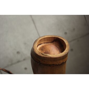 二代 飯塚鳳斎 白錆 古代雁尾形花籠　U419 