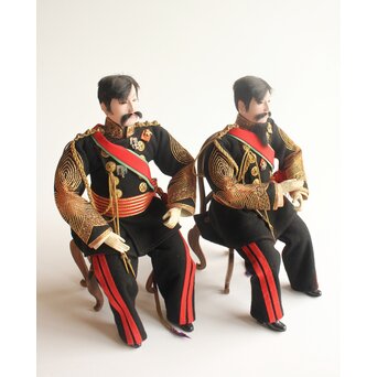 京都丸平 大木平蔵 大将人形 明治天皇陛下 共箱　U420 