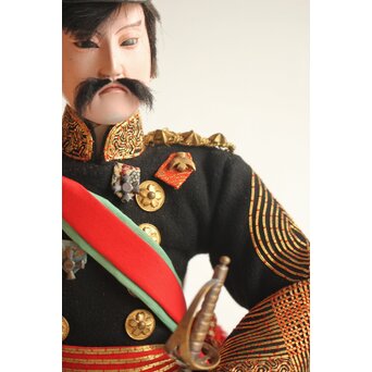京都丸平 大木平蔵 大将人形 明治天皇陛下 共箱　U420 