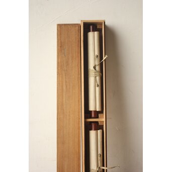 鈴木百年 牛若丸と弁慶 双幅掛軸　Z928 