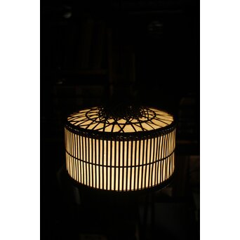 三世 和田和一斎 篭電燈傘 竹編　U421 