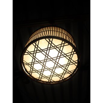 三世 和田和一斎 篭電燈傘 竹編　U421 
