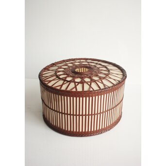 三世 和田和一斎 篭電燈傘 竹編　U421 