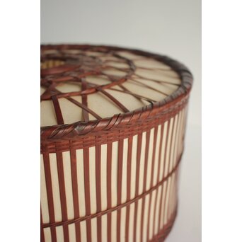 三世 和田和一斎 篭電燈傘 竹編　U421 