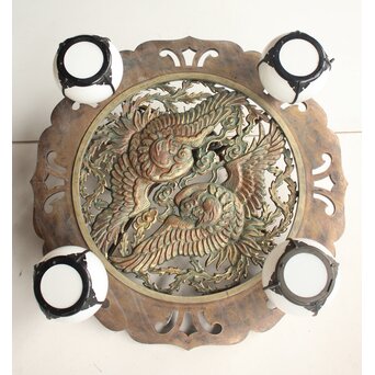 鳳凰紋 4灯シャンデリア照明　A566 