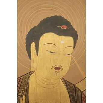 阿弥陀如来 来迎図 紙本掛軸　Z933 