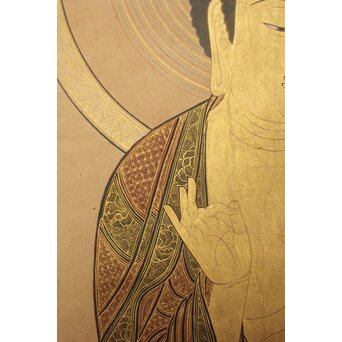 阿弥陀如来 来迎図 紙本掛軸　Z933 